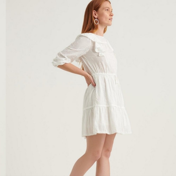 Lucky Brand White Charlie Ruffle Mini Dress - Picture 3 of 11